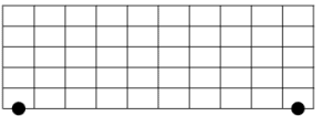 Diagram showing a major 6th across one guitar string.